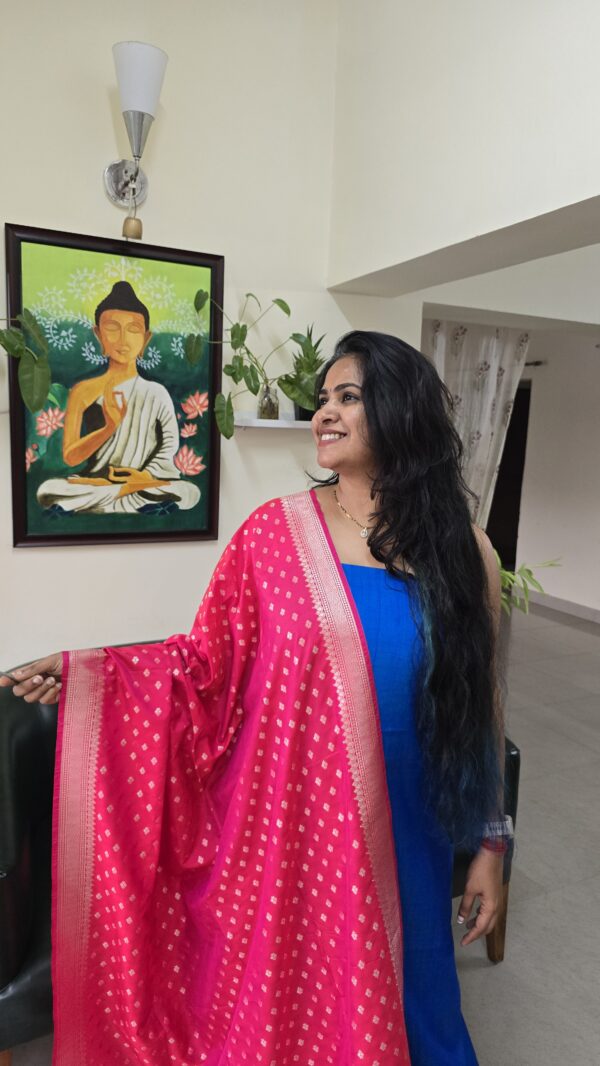 Blue and Pink suit material