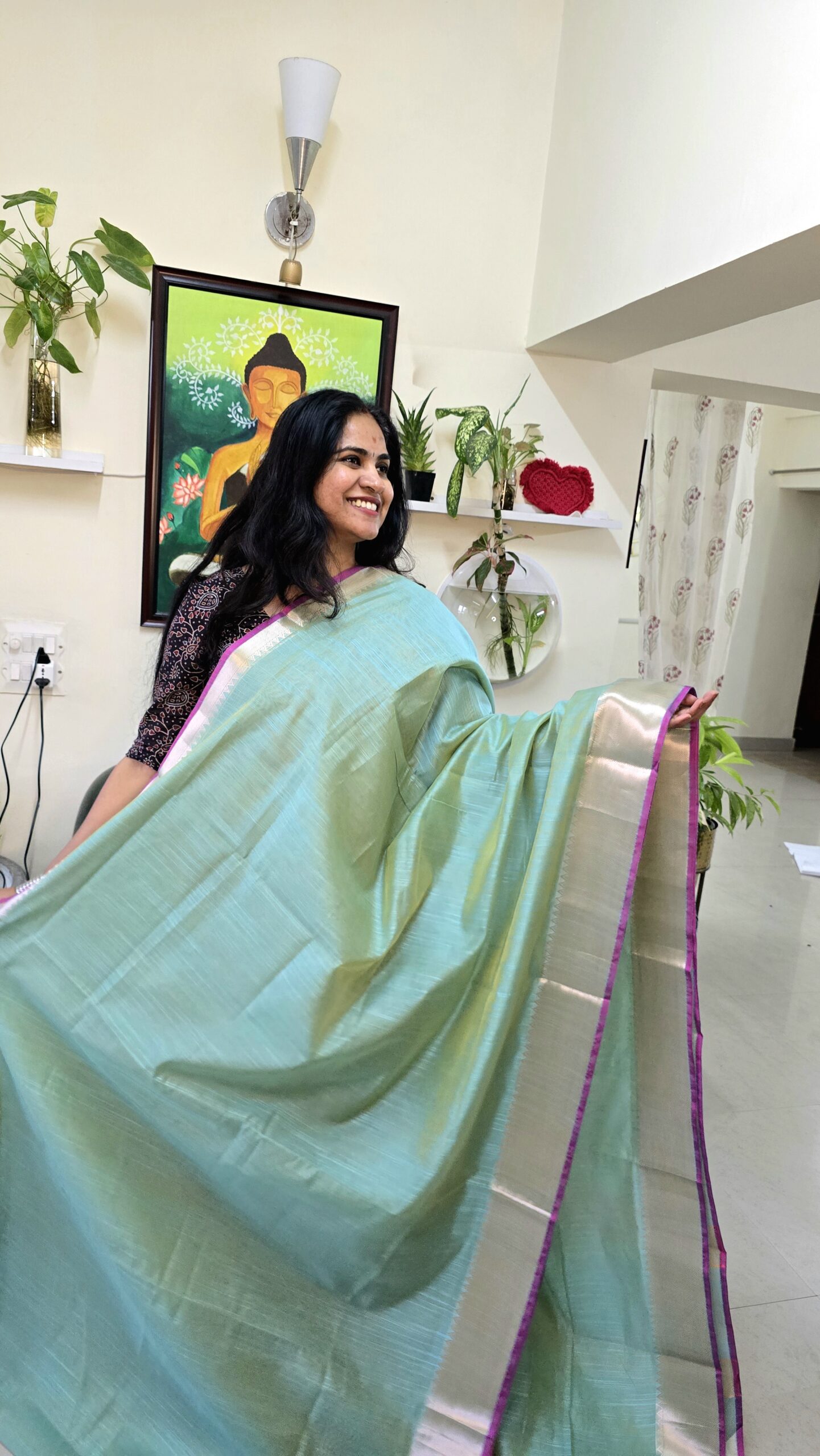 Aqua Mix Silk Saree