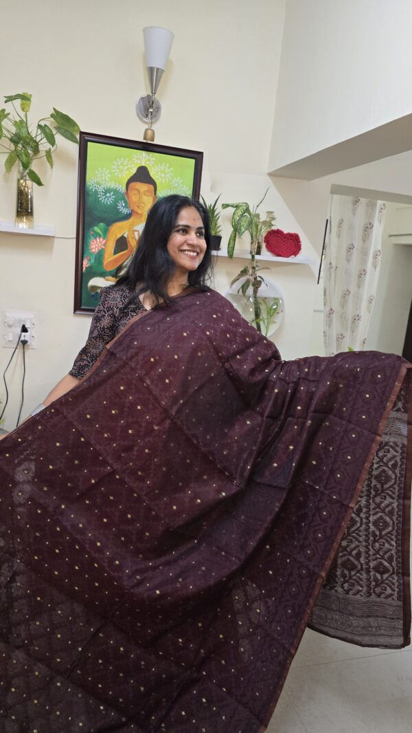 Brown soft Dhakai Saree