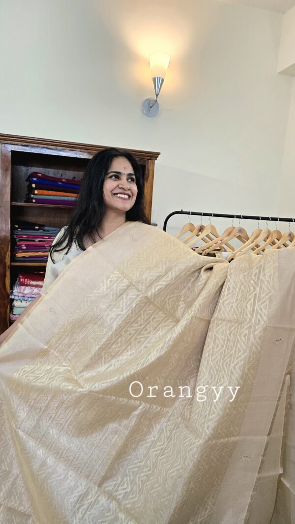 Kota tissue Sarees with self design and embroidery ♥️