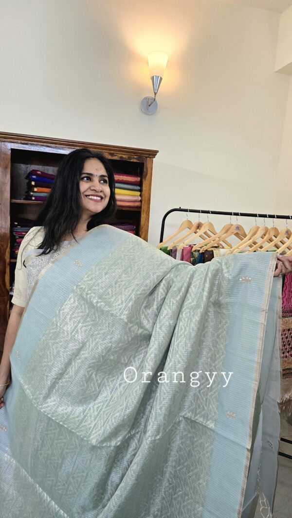 Kota tissue Sarees with self design and embroidery ♥️
