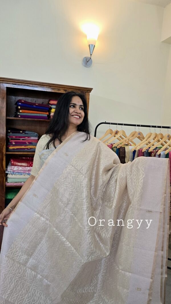 Kota tissue Sarees with self design and embroidery